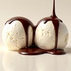 Sorvete de Creme c/Calda de Chocolate